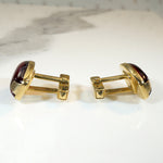 Flashy Red Glass Cufflink & Tie Bar Set from Anson
