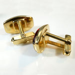 Flashy Red Glass Cufflink & Tie Bar Set from Anson