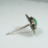 Chic Mid Century Sterling Silver & Jade Tie Tack
