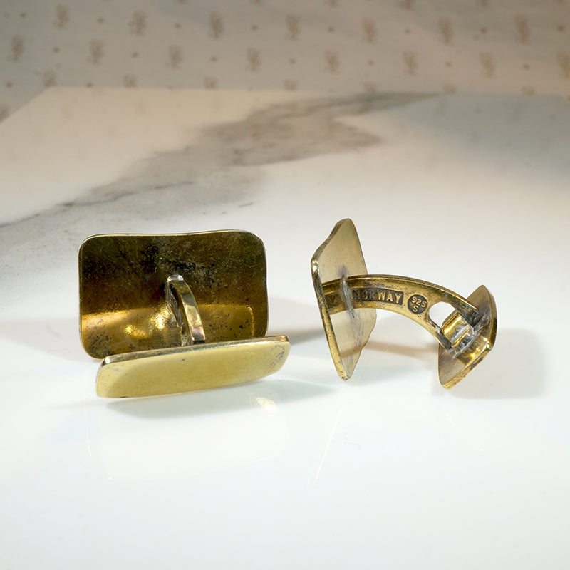 D-A "Four Seasons" Enamel & Silver Gilt "Winter" Cufflinks