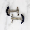 Graphic Silver-Tone & Lucite Cufflinks