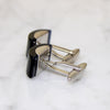 Graphic Silver-Tone & Lucite Cufflinks