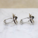 Modernist Silver-Tone Cufflinks with Hematite