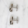 Modernist Silver-Tone Cufflinks with Hematite