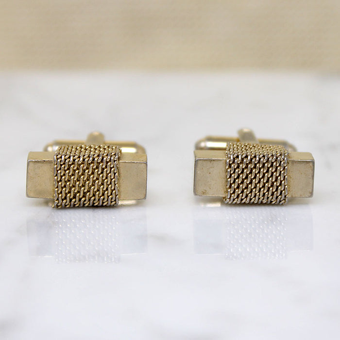 Sculptural Mid Century Gold-Tone Cufflinks