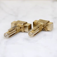 Sculptural Mid Century Gold-Tone Cufflinks