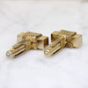 Sculptural Mid Century Gold-Tone Cufflinks