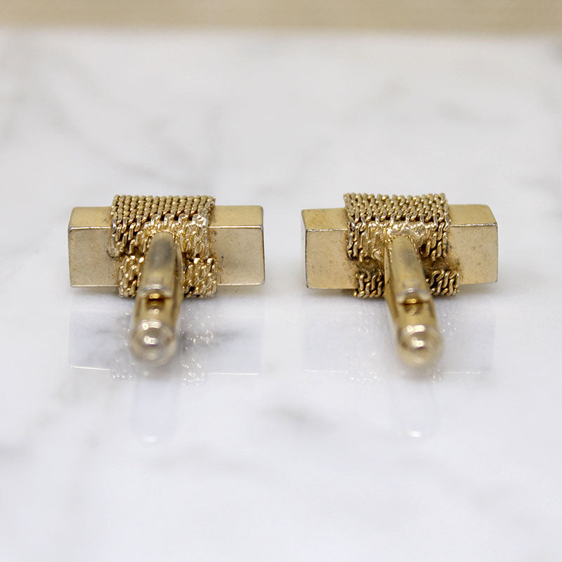 Sculptural Mid Century Gold-Tone Cufflinks