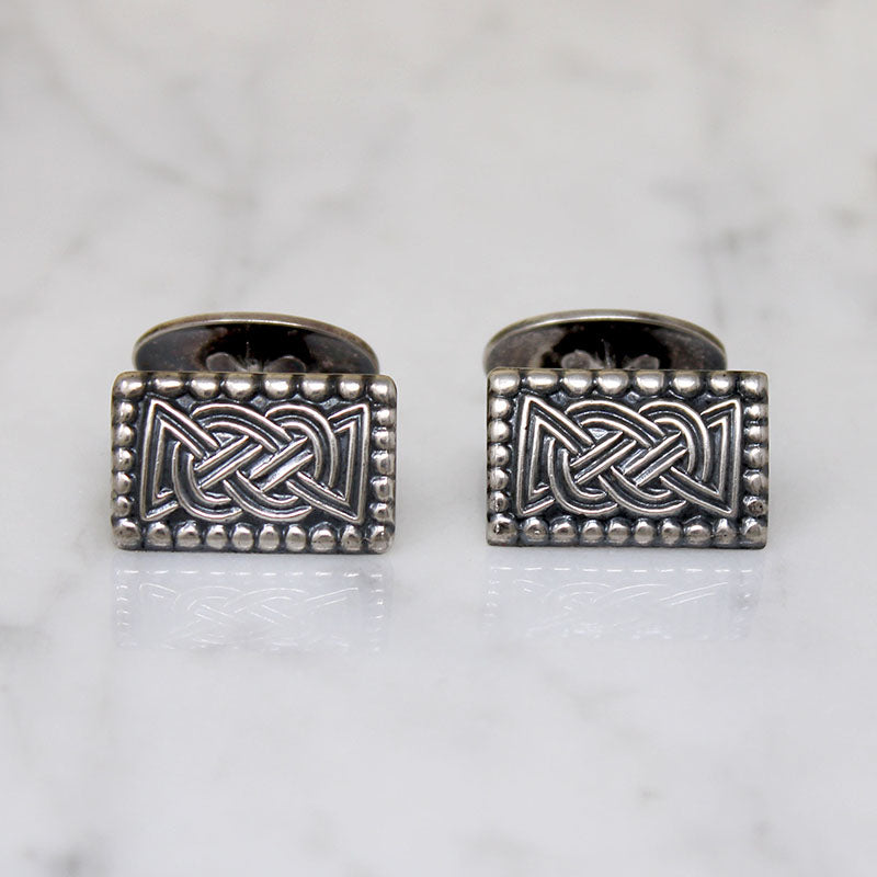 D-A Saga Series Celtic Knot Silver Cufflinks