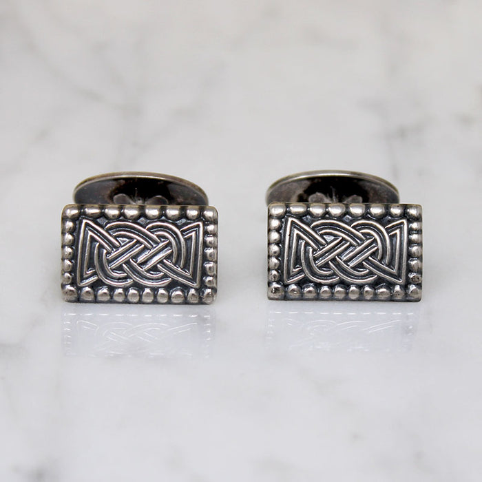 D-A Saga Series Celtic Knot Silver Cufflinks