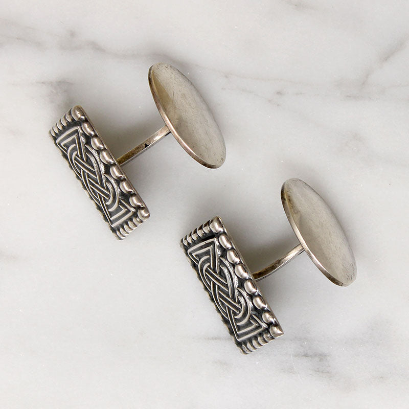 D-A Saga Series Celtic Knot Silver Cufflinks