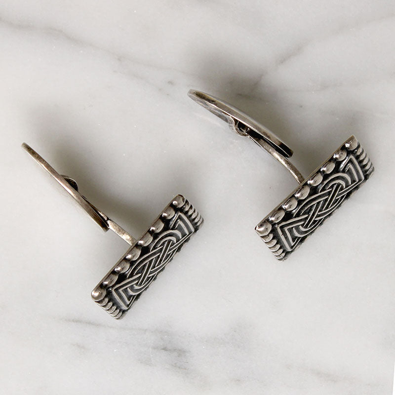D-A Saga Series Celtic Knot Silver Cufflinks