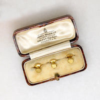 English 9ct Gold Shirt Stud Set in Fitted Box