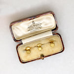 English 9ct Gold Shirt Stud Set in Fitted Box