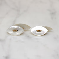 Edwardian Mother of Pearl Navette Cufflinks