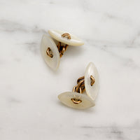 Edwardian Mother of Pearl Navette Cufflinks
