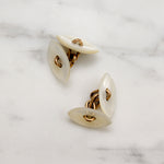 Edwardian Mother of Pearl Navette Cufflinks