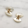 Edwardian Mother of Pearl Navette Cufflinks