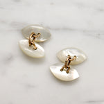 Edwardian Mother of Pearl Navette Cufflinks