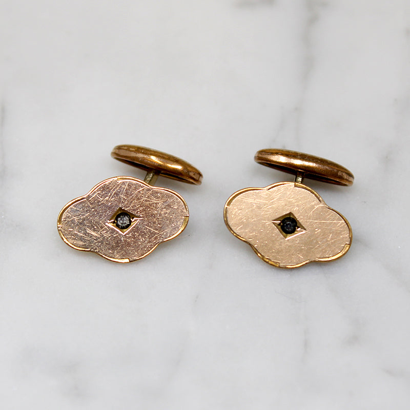 Victorian Gold Filled Cufflinks with Paste Accents