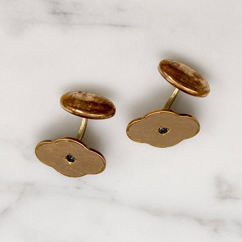 Victorian Gold Filled Cufflinks with Paste Accents