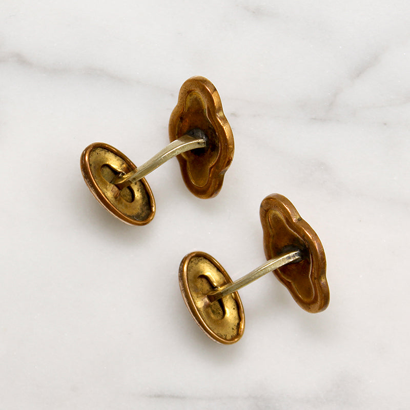 Victorian Gold Filled Cufflinks with Paste Accents