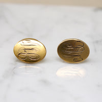 Antique Gold Fill Cufflinks Engraved "ML"