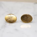 Antique Gold Fill Cufflinks Engraved "ML"