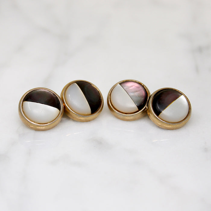 Smart Mid Century Two-Tone Mother of Pearl Cufflinks