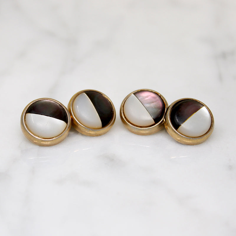 Smart Mid Century Two-Tone Mother of Pearl Cufflinks