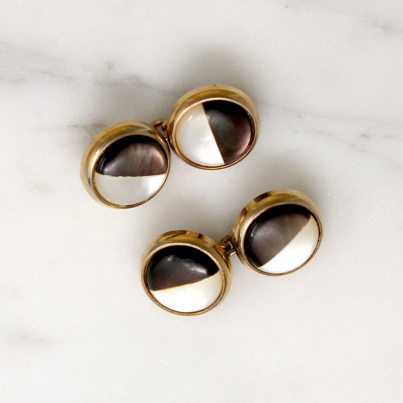 Smart Mid Century Two-Tone Mother of Pearl Cufflinks