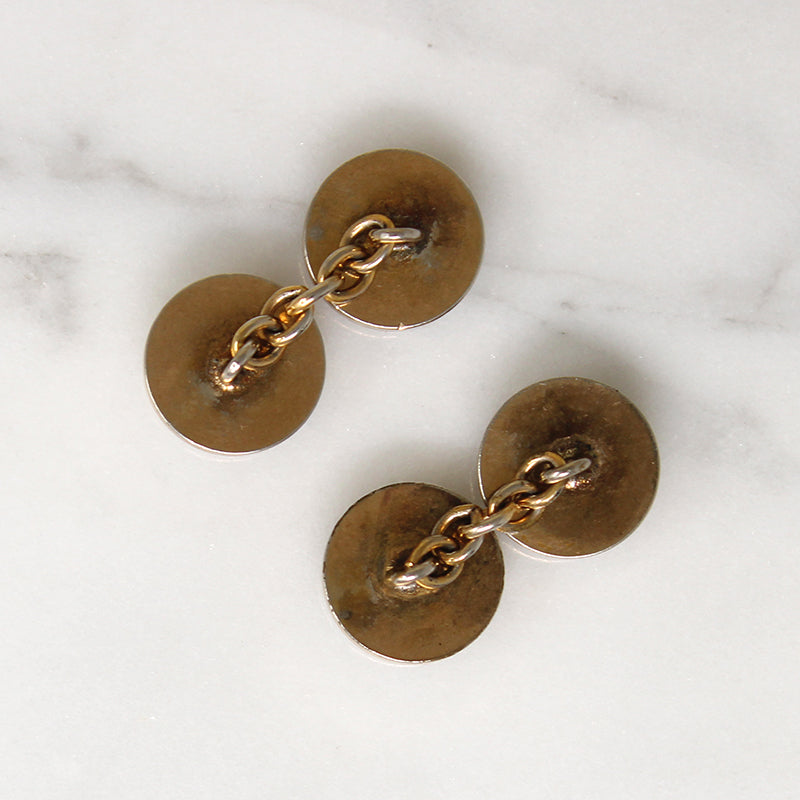 Smart Mid Century Two-Tone Mother of Pearl Cufflinks