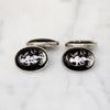 Spiffy Cupid Cufflinks in Porcelain & Sterling