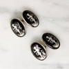 Spiffy Cupid Cufflinks in Porcelain & Sterling