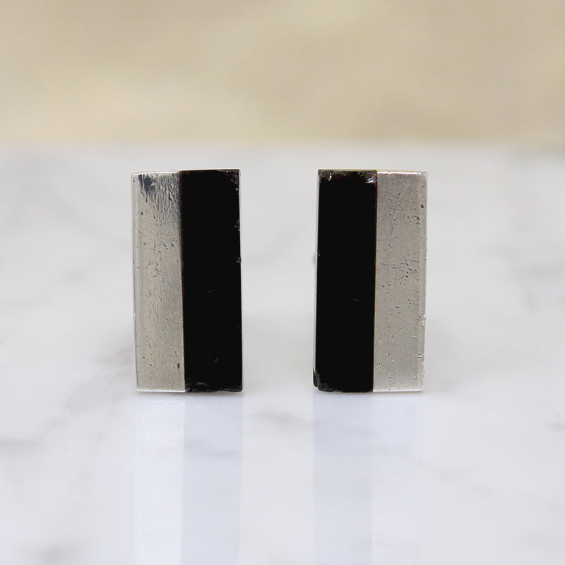Graphic Silver & Onyx Cufflinks by Antonio Pineda