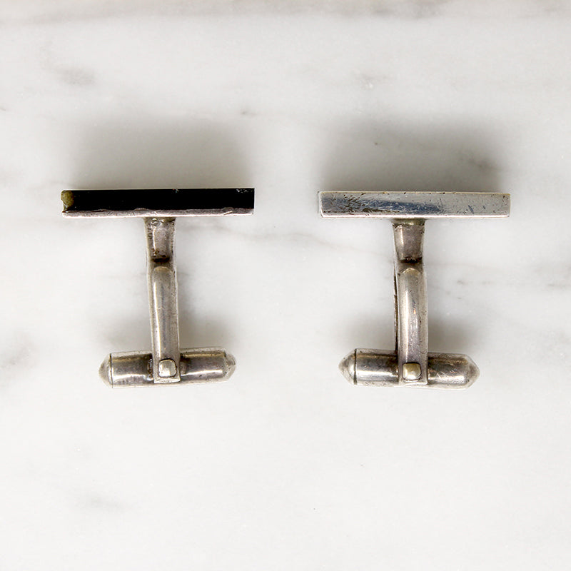 Graphic Silver & Onyx Cufflinks by Antonio Pineda
