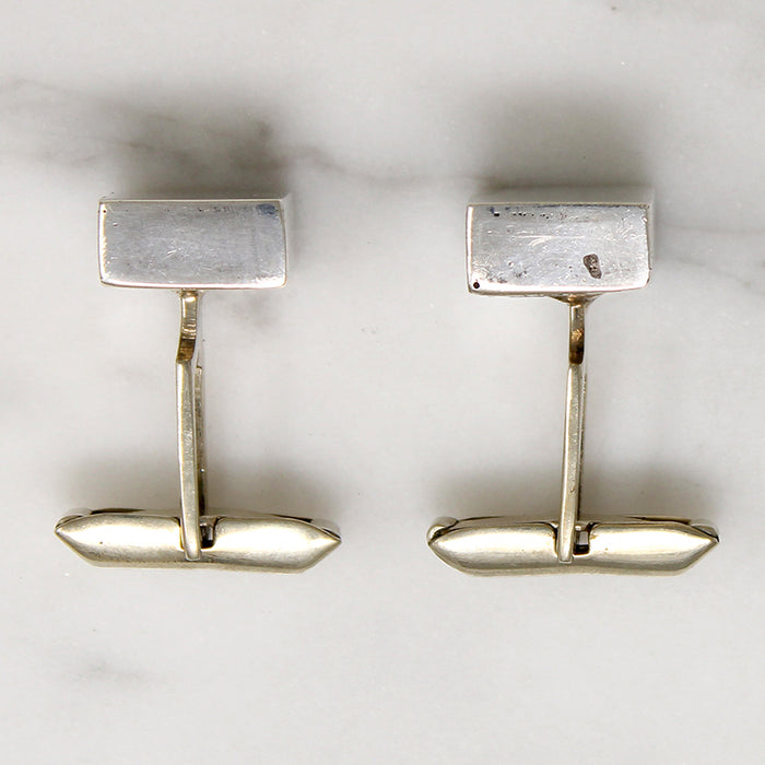 Mid Century Minimalist Sterling Silver Cufflinks