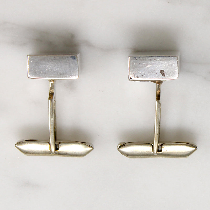 Mid Century Minimalist Sterling Silver Cufflinks