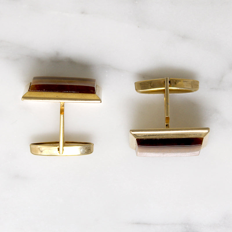 Tiger's Eye in Gold-Tone Cufflinks