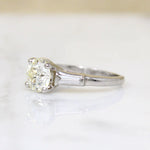 Pale Yellow 1.5ct Diamond in Icy Platinum Wedding Set