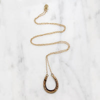 Lucky Charm Rosy Gold Horseshoe Necklace