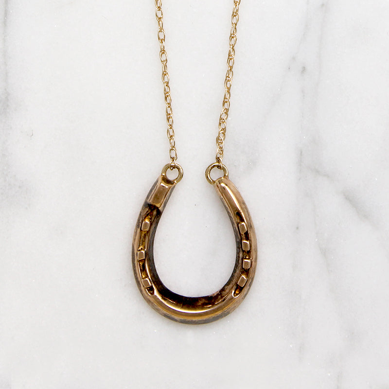 Lucky Charm Rosy Gold Horseshoe Necklace