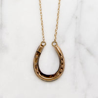 Lucky Charm Rosy Gold Horseshoe Necklace