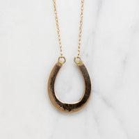 Lucky Charm Rosy Gold Horseshoe Necklace