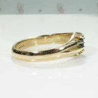 Substantial 18k Belcher Band with Sapphire