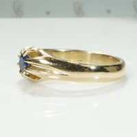 Substantial 18k Belcher Band with Sapphire