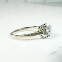 Striking Art Moderne Diamond Solitaire Ring