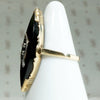 Stunning Black Onyx Art Deco Navette Statement Ring