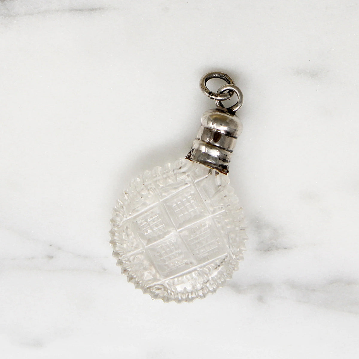 Edwardian Cut Crystal & Sterling Pendant