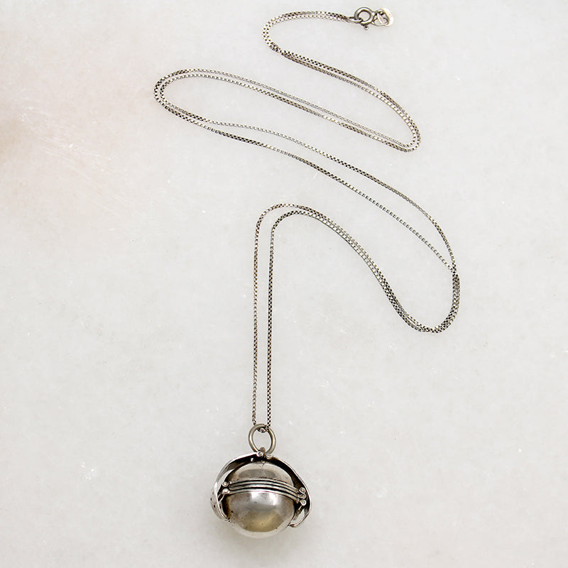 Amazing Edwardian Orb Locket in Sterling Silver